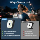 2 Pack Rechargeable Running Lights Led Safety Flashlights 4 Modes Clip On