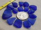 Genuine Pure Beach Sea Glass Surf Tumbled Cobalt Blue Ocean Frosted Small R05