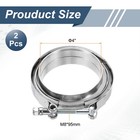2pcs 4 Inch V Band Clamp With Flange Male Female Exhaust Clamp