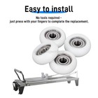 For Aero Pilates Reformer Wheels Rollers Replacement 4pcs Smooth Long-lasting