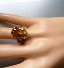Vintage 925 Sterling Silver Large Citrine Cocktail Ring Size 7