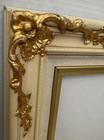 Vtg Gilded Gold Ivory Color Mat Ornate Picture Frame Wood Victorian French