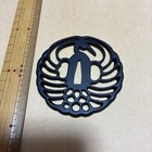 Tsuba Crane Motif Iron Blackened Showa Era Collectible Handcrafted
