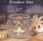 Darjen Dj006 Clear Votive Candle Holders Set Of 24 Round Glass Diamond Texture