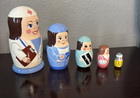 Russian Nesting Dolls Nurse 5 Piece Set Nurses  Hand Painted Wooden Matryoshka