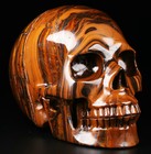 Huge 5 0  Tiger Iron Eye Carved Crystal Skull  Realistic  Crystal Healing