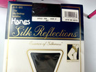 Sz 2 Vtg Hanes Sexy Jet Black Nylon Garter Stockings 2 Prs Hosiery Leg Lingerie