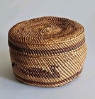 Vintage Native Hand Woven Basket Duck  canoes Water 