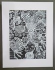 Ink Gel Pen Drawing Art Abstract 9x12  Original Signed Drawn Matted 11x14  B1