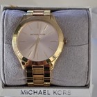 Michael Kors Mk3493 Slim Runway Gold Tone Watch Dial Women