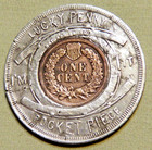 Encased 1901 Pan American Exposition World s Fair Indian Head Penny Token Lot432