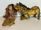 Vintage 60s 70s Burmese Hand Carved Wooden Horse   Rider Marionette Puppet 18 
