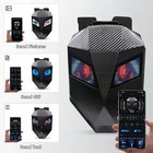 Led Carbon Fiber Backpack Motorcycle Helmet Waterproof Digital Light Hard Shell