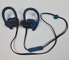 Beats By Dr  Dre Powerbeats 2 Blue   Gray Earbuds Wireless Headphones W  Case