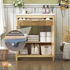 31 5  Bathroom Vanity With Ceramic Sink  Flip Drawer  Storage Cabinet W doors