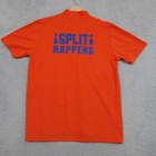 Savalino Bowling Shirt Mens L Orange Geo Print 1 4 Zip Jersey Split Happens Logo