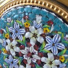 Wako Micro Mosaic Gold Tone Compact Mirror In Custom Wooden Box Japanese Signed