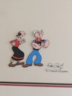 1987 Popeye   Olive Oyl Production Cel - Signed Dan Hunn ron Fritz  Framed 15x13