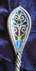Beautiful Demitasse Plique A Jour 925 Sterling Souvenir Spoon