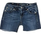 Miss Me Denim Shorts Cut Off Jeans Size 28 Studded Rhinestones Distressed