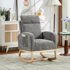 Rocking Chair Nursery  Modern Upholstered Glider Rocker Side Pocket  High Bac   