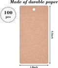Sallyfashion 100pcs Kraft Paper Gift Tags With String  Blank Hanging Labels Brow