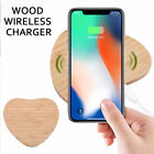        qi Wireless Charger Slim Wood Pad Charging Mat For Iphone X 8 8 Plus Useful    