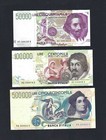Italy Republic Full Set Banknotes From 1000 Lire To 500000 Lire Unc Year  80 90