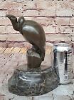 Contemporary Bronze Vulture Bird Bronze Metal Statue Sculpture Figure Decor Art