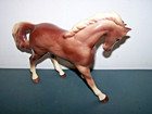 Vintage Porcelain Ceramic Brown   White Horse Figurine Sculpture