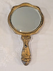 Antique Hope Silver Co Art Nouveau Poppy Silver Plate Hand Mirror 10 5  Beveled