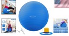 Anti-burst Slip Resistant Exercise Ball With Quick Pump - 55cm Blue Fitness Ball