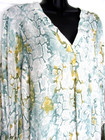 Entro Top Blouse Women s Sz S Tunic V Neck Reptile Pull Over Long Sleeve Career