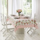 Pink Rose Decorative Printed 60 Inch Round Or Rectangle-tea Party  Kitchen Table
