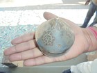 Old Brass Conical Shape Lacquer Work Engraved Unique Pill Box