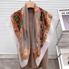 Pure Cashmere Thin Oblong Scarf Wrap Shawl Digital Printing Soft Delicate 39 