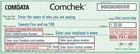 Blank Green Comdata Comchek - Size 20 Pack - Comchecks  free Shipping 