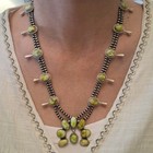 Turquoise Squash Blossom Necklace Sterling Silver Naja Palomino Southwestern 64g