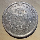 1894 El Salvador Silver Peso Cristobal Colon Cam  2