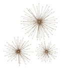 Metal Starburst Home Wall Decor 3d Wall Sculpture  Set Of 3 Wall Art 13   17    