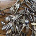 Antique Silverplate Lot Scrap Ornate Tableware Fork Knife Spoon Serving 8 Lbs 
