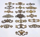 Lot Of Mixed Antique vintage Hardware Furniture Drawer Backplates Metal Brass
