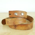 Vintage Size 38   Hand Tooled Leather Western Belt Distressed Handmade Brown Usa
