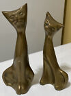 Pair Of Vtg Brass Siamese Cat Figurine 6      6 5    Tall Mid Century Kittens Cats