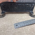Vtg Sanitary Porcelain Enamel Cast Iron Sign Industrial Bathroom Factory Medical