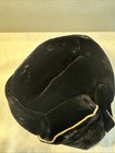 Vtg Black Gold Velvet 50s Cocktail Hat Headpiece Big Button One Size