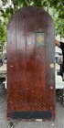 Arched 36  Antique Plank Door With Stained Glass  Ned2719