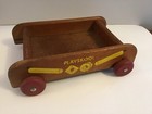 Vintage Red Playskool Wooden Wagon Pull Toy 12   