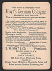 1883 Victorian Trade Card hoyt s German Cologne john Choate  Fitchburg  Mass