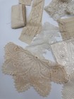 Large Lot Of Antique vintage Laces Collar Cuffs Trims  Fillet Tatting Crocheted